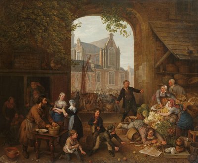 Two Drunkards at the Market by the Westerkerk in Amsterdam by Peter Paul Joseph Noël